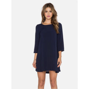 Michael Stars 3/4 Sleeve Crewneck XS Mini Dress Nocturnal blue Modern Rayon